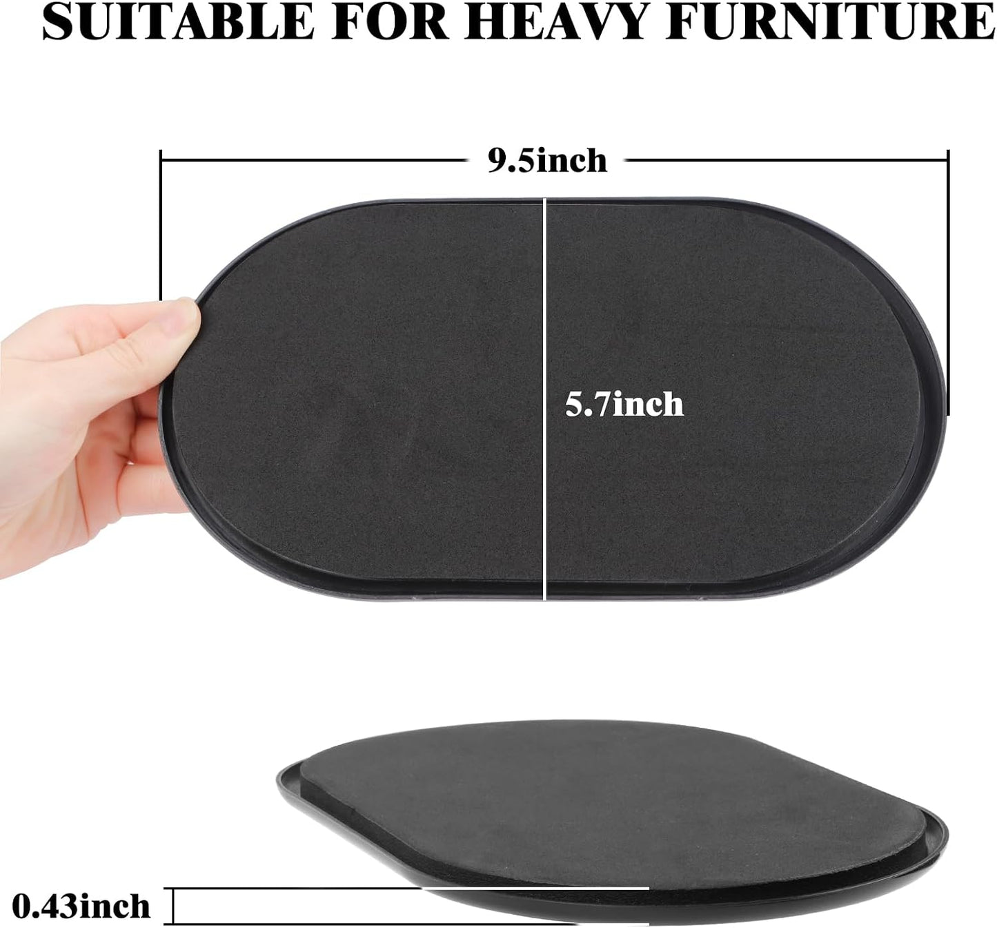 8 Pack Furniture Sliders, 9-1/2" x 5-3/4" Large Furniture Sliders for Carpeted Floors, Reusable Moving Pads Sliders for Heavy Furniture - Effortless Moving and Surface Protection
