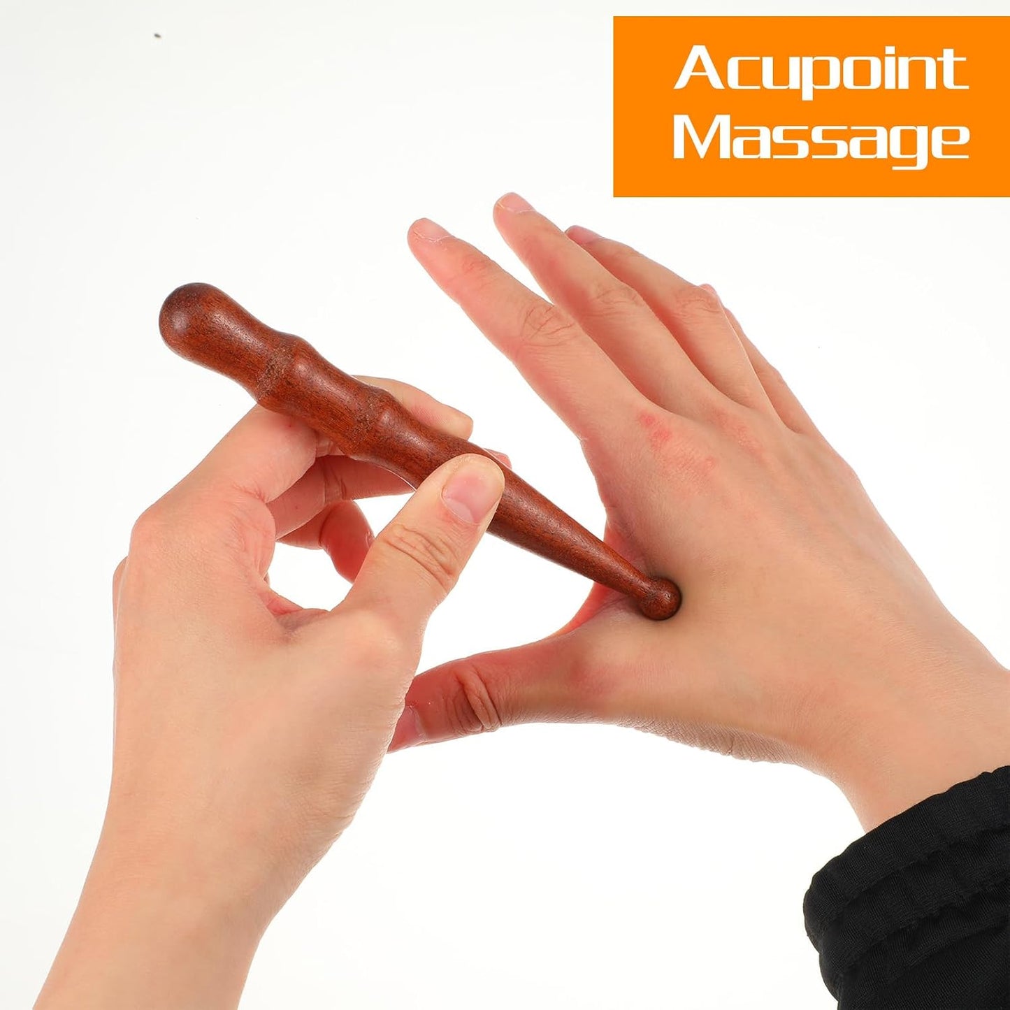 Sandalwood Acupoint Massage Pen Acupuncture Pen Traditional Wooden Acupressure Stick Reflexology Tool Gua Sha Scraping Board Trigger Point Massager for Wood Body Hand Foot Waist Calf Leg Relaxing