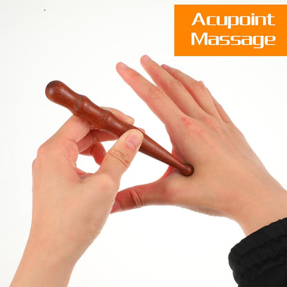 Sandalwood Acupoint Massage Pen Acupuncture Pen Traditional Wooden Acupressure Stick Reflexology Tool Gua Sha Scraping Board Trigger Point Massager for Wood Body Hand Foot Waist Calf Leg Relaxing