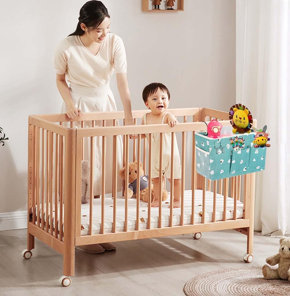 Bunk Bed Organizer, Bedside Caddy Hanging Bed Organizer Storage Bag With Pockets, for College Dorm Rooms Bed, Hospital Bed, Baby Bed Rails,Fishing Chair 14.2 * 4.5 * 7.7inch,Flower