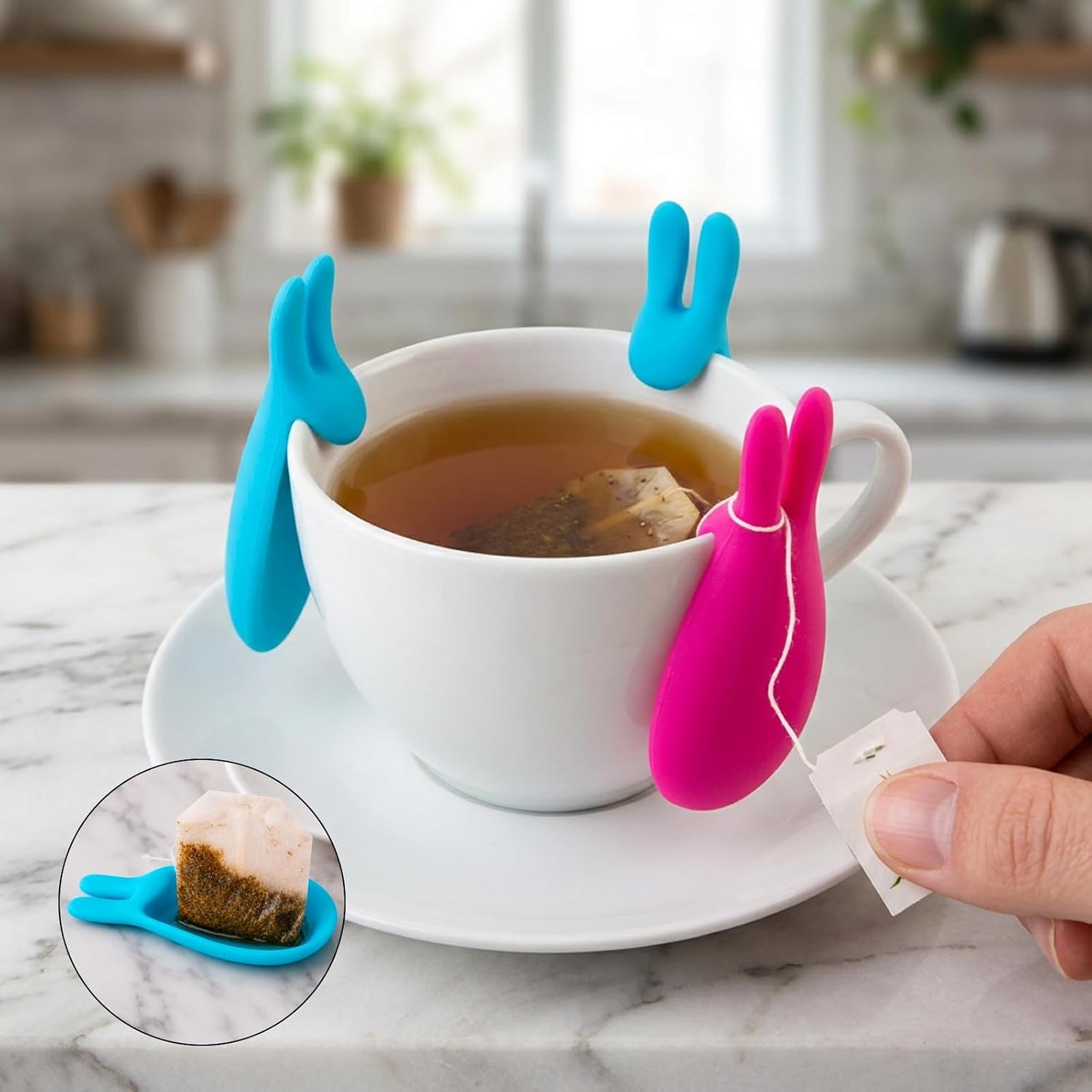 4PCS Tea Bag Squeezer Set, Essential Tea Accessories with Stainless Steel Construction, Convenient Tea Bag Strainer and Tea Tongs for Easy Brewing, Multipurpose Teabag Squeezer Tools
