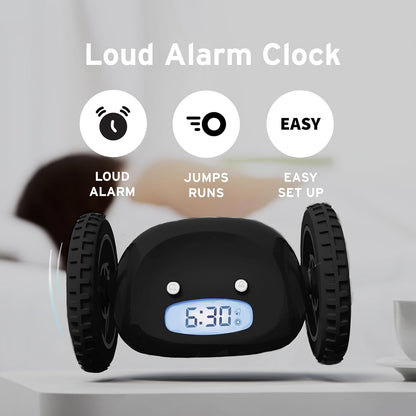 CLOCKY Alarm Clock on Wheels – Loud Rolling Alarm Clock for Heavy Sleepers