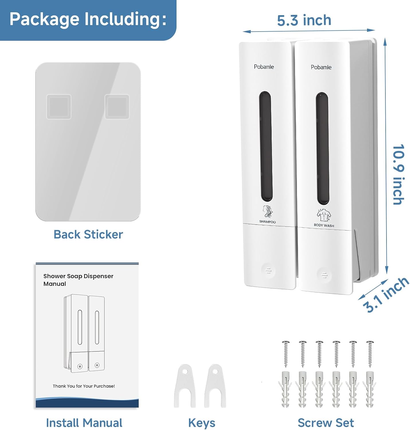 Shampoo and Conditioner Dispenser - Shower Soap Dispenser Wall Mounted No Drill - Shampoo Conditioner Body Wash Dispenser 3 Chamber - Easy Install for Bathroom Hotel Black 1200ml