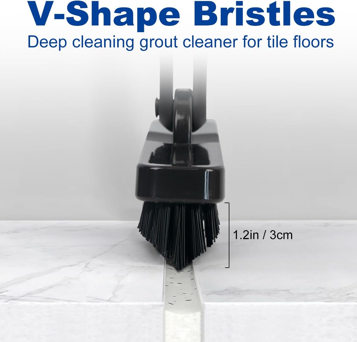 CELOX Grout Brush with Long Handle, Tile Grout Cleaner Brush for Tile Floors, for Shower Tile, for Cleaning Grout