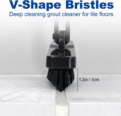 CELOX Grout Brush with Long Handle, Tile Grout Cleaner Brush for Tile Floors, for Shower Tile, for Cleaning Grout