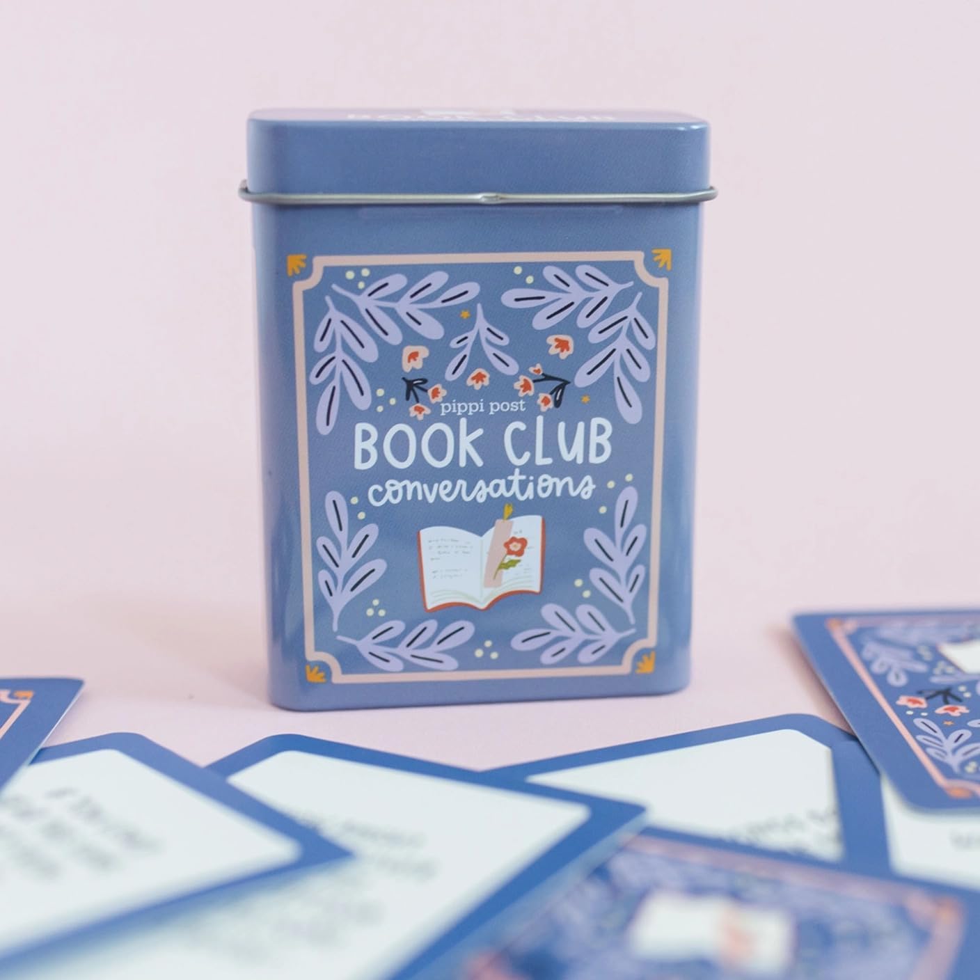 Pippi Post S'More Nature Conversation Cards with Tin, 50 Outdoor Prompts | 50 Conversation Starter Cards, Decorative Storage Tin, Ice Breaker Game
