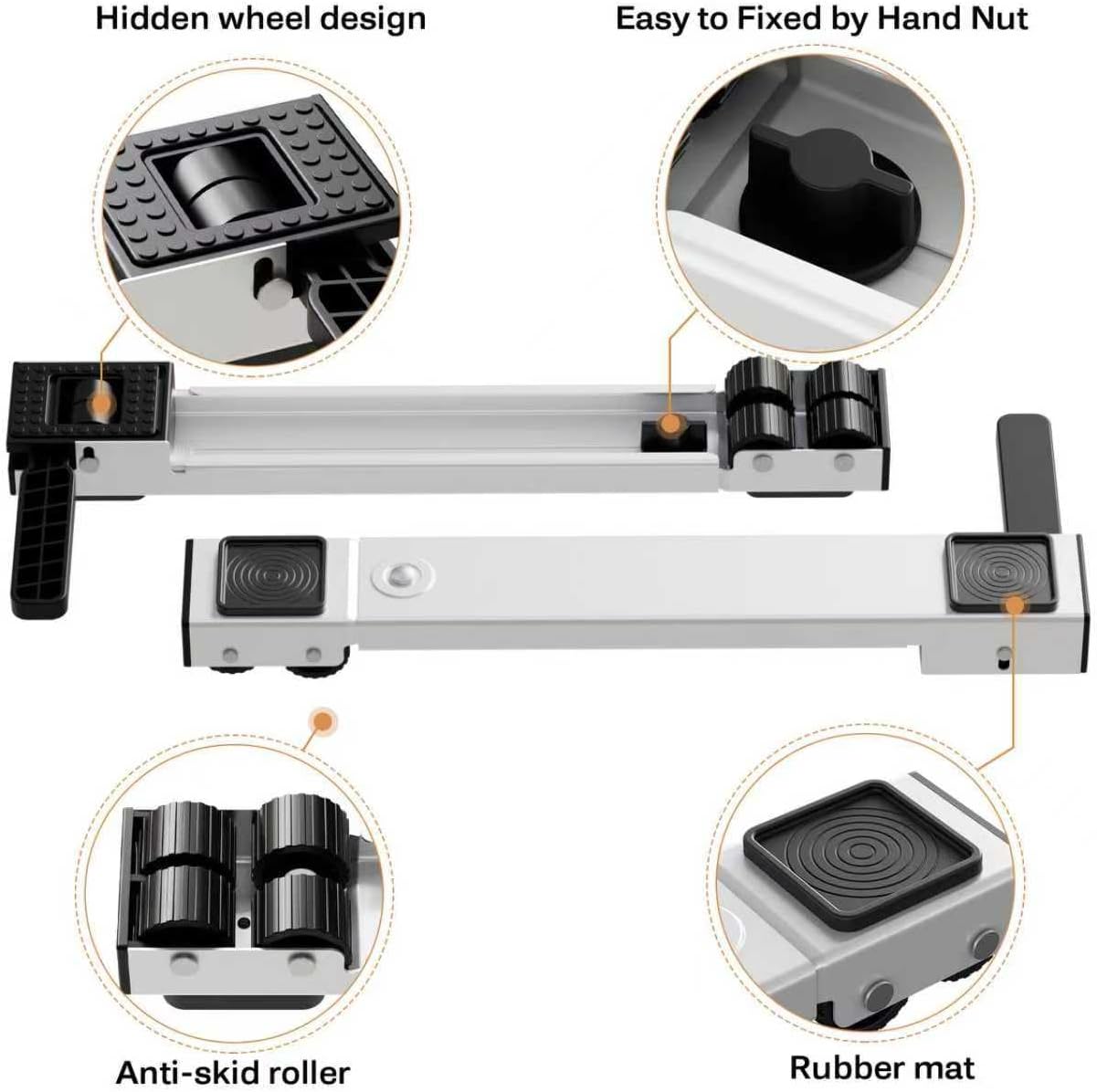 Appliance Rollers Heavy Duty,Newest Extendable Appliance Sliders,Liftable Washing Machine Base,Easily Move Washer and Dryer Machines,Refrigerators,Furniture-Black