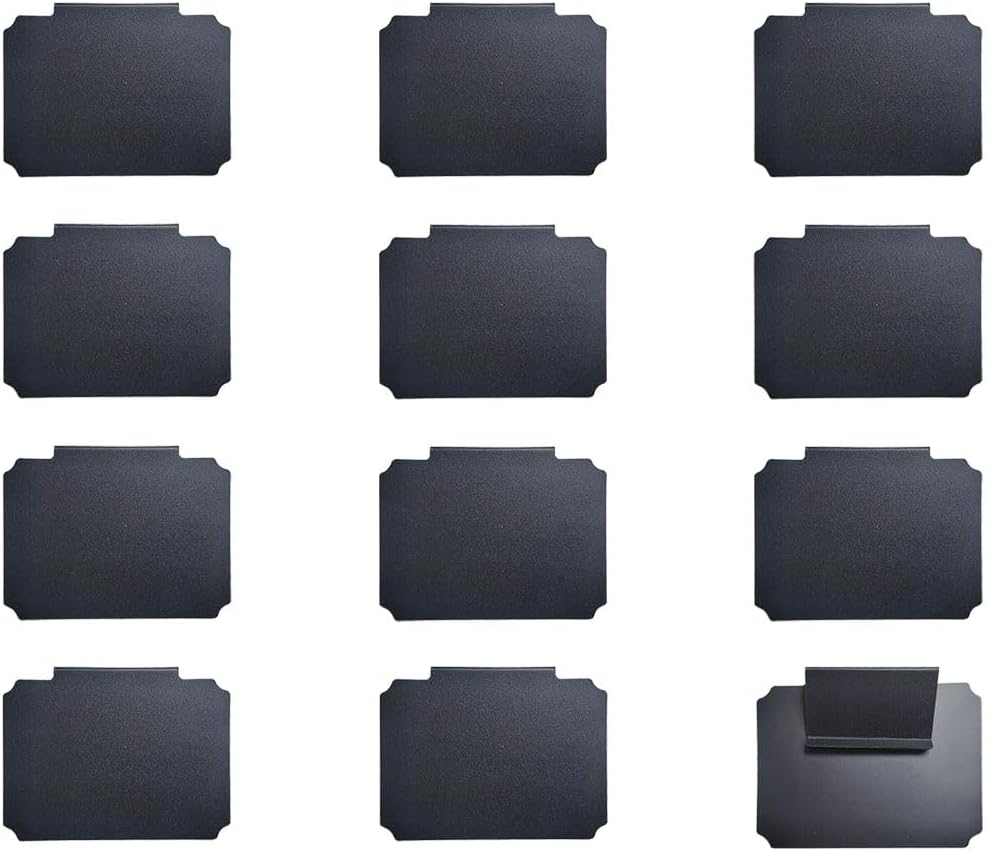 Zucosue12 pcs Labels for Baskets, Kitchen Clip Label Holder | Removable Bin Labels Clip for Basket Pantry Organization Box (Black)