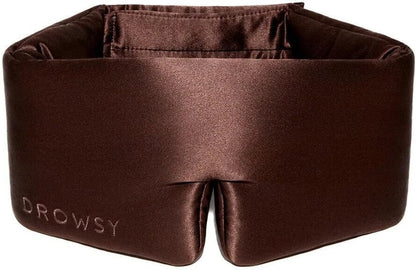 DROWSY Silk Sleep Mask - Face-Hugging, Padded Cocoon for Luxury Sleep in Total Darkness - 100% Pure Mulberry Silk, Skin-Hydrating & Adjustable (Midnight Blue)