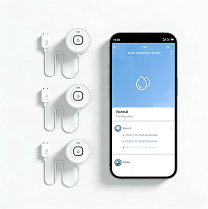 Wi-Fi Water Leak Detector, 100dB Adjustable Audio Alarm Sensor, Sensitive Leak & Drip Alert with Remote Email & APP Notification, for Home and Basement 2PCS