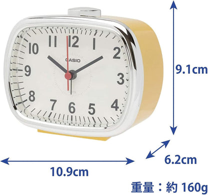 CASIO TQ-159-7JF Alarm Clock Cream Analog Snooze with Light, Retro