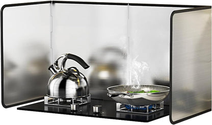 4-Sided Foldable Oil Splatter Guard, Stainless Steel for Frying | Nonstick Oil Splash Insulation, Foldable Design for Easy Storage, Protects Stove & Countertop, Heat Insulation Board