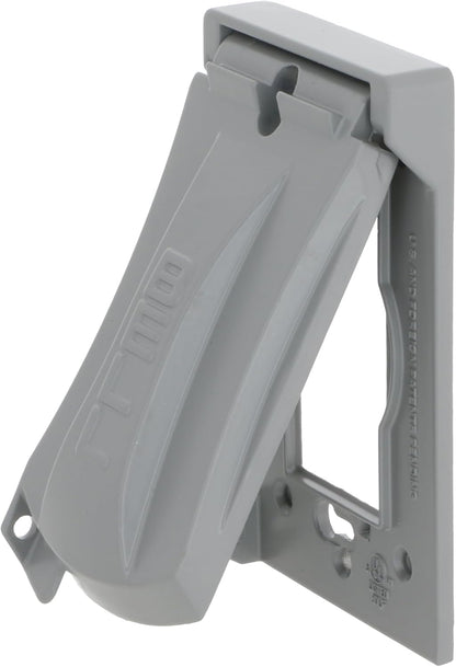 BELL 1-Gang Weatherproof Universal Metal Flip Cover, 12-in-1, Gray