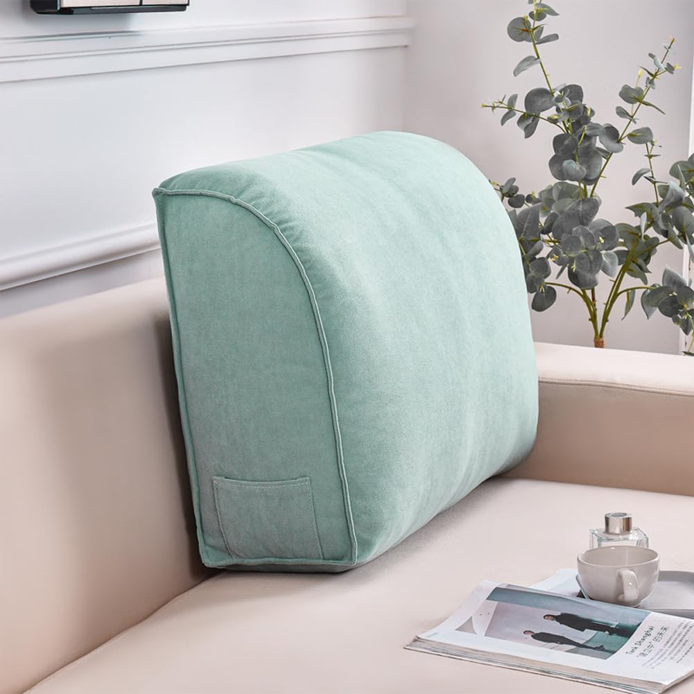YURRO Extra Thick Sofa Back Cushion Wedge Pillow for Couch&Bed,Large Back Lumbar Support Pillow Reading Pillow,Waist Support Pillow Headboard Cushion with Removable Cover, 23.6x17.7x7.8inches, Brown