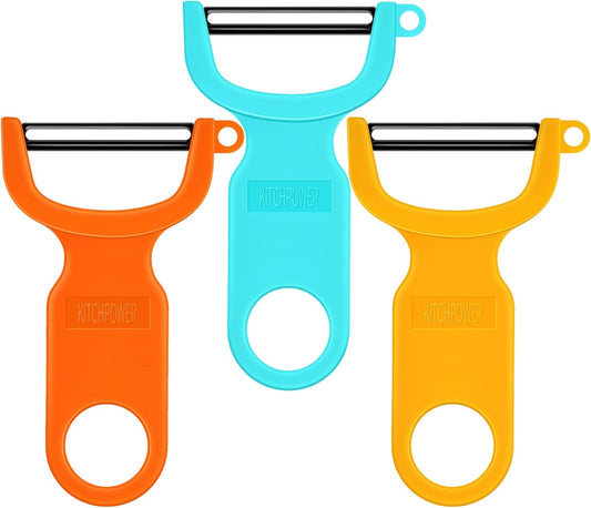 Original Vegetable Fruit Peeler Carbon Steel Blade 3 Pack Red/Green/Yellow…