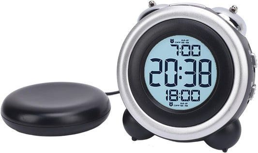 Pongnas Vibrating Alarm Clock for Sleepers with Bed Shaker LED Display Volume Brightness Sound Strong Vibration Alarm