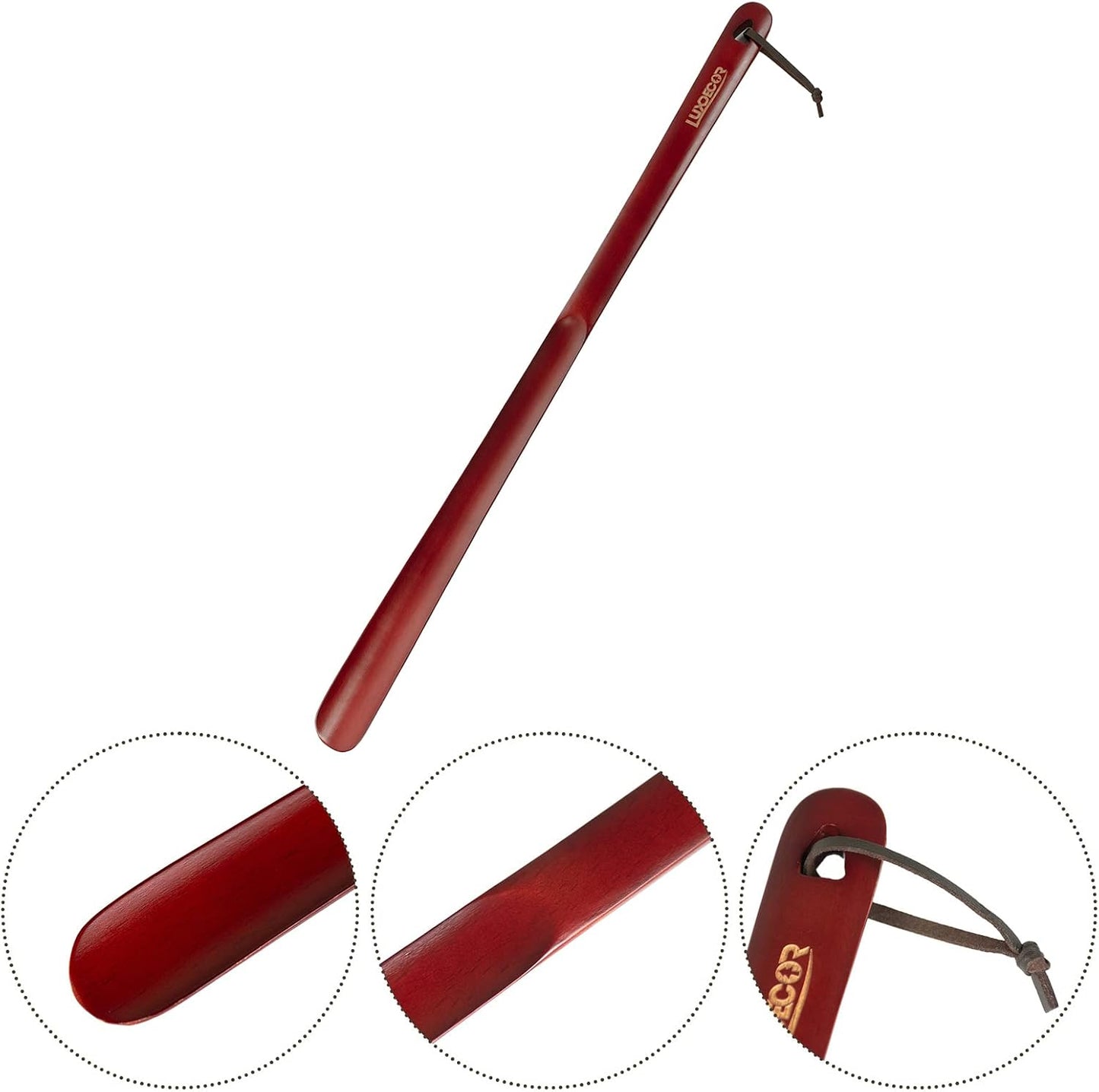 Luxdecor Long Handled Wooden Shoehorns-24in Wooden Long Handle Shoe Horn for Seinors Men Boot Jack Shoe Helper for Women