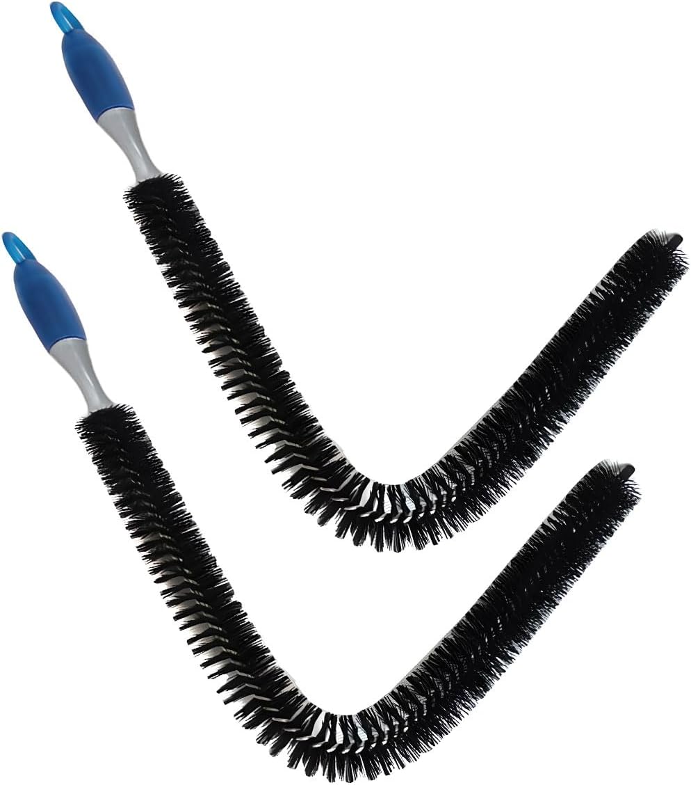 Long Handle Car Engine Cleaning Brush, Hard Bristle Automotive Wash Brushes, Flexible Bendable Vehicle Detailing Brush for Car Radiator Dryer Vent, Engine Oil Residue (1PC)