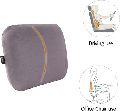 Lower Back Automotive Lumbar Support Pillow for Car Recliner Cushion Black