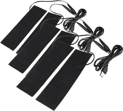 Portable Heating Pad 1 Pair Black USB Carbon Fiber Heating Mat 5V Electric Heating Film Heater Pads Heating Film Heat Pad for Warming Feet Knee Washable 35-50 ℃