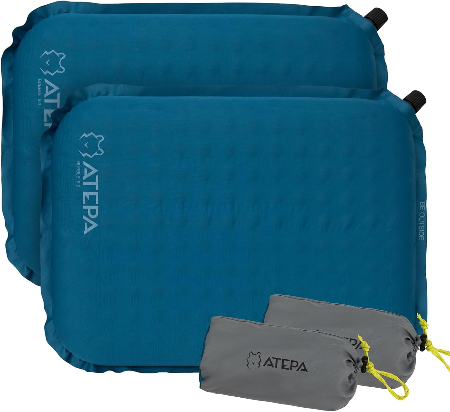 ATEPA Inflatable Seat Cushion | 2" & 2.5" foam core seat pad, Self inflating, Compact, Stadium, Airplane, Travel, Camping, Hiking, Sports events