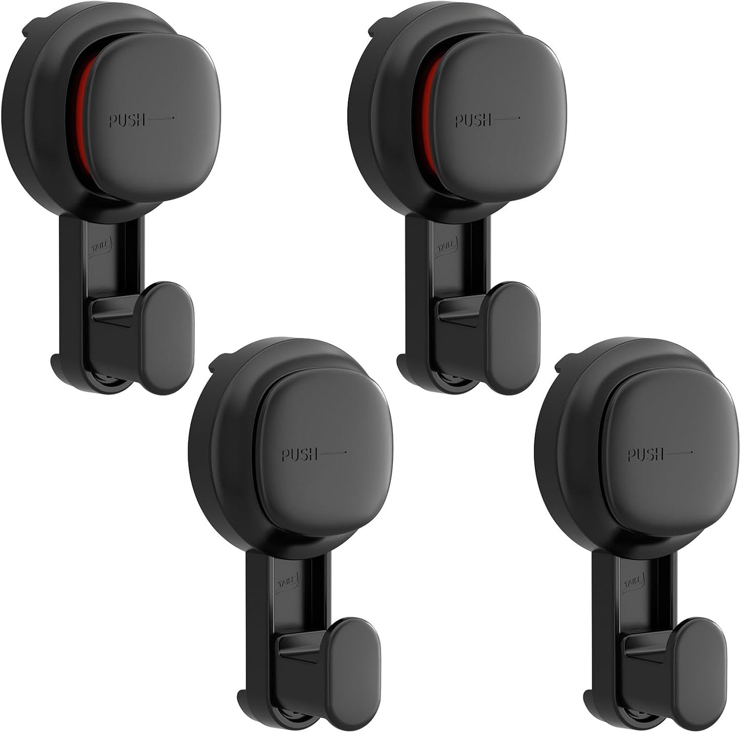 TAILI 2 Pack Upgraded Suction Cup Razor Holder for Shower Waterproof, Black | Visible Safety Indicator, Rust-Resistant Bathroom Organizer, No-Drill Glass Shower Wall Hook for Towel,Loofah,Razor,Squeegee