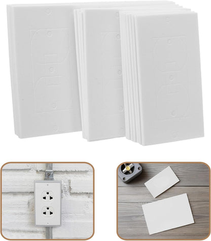 Beavorty 20pcs Electrical Outlet Insulation Pads with Eva Foam for Noise Reduction and Thermal Protection, Triple Slot Sealing Cover Plate, Easy Installation for Residential and Office Use