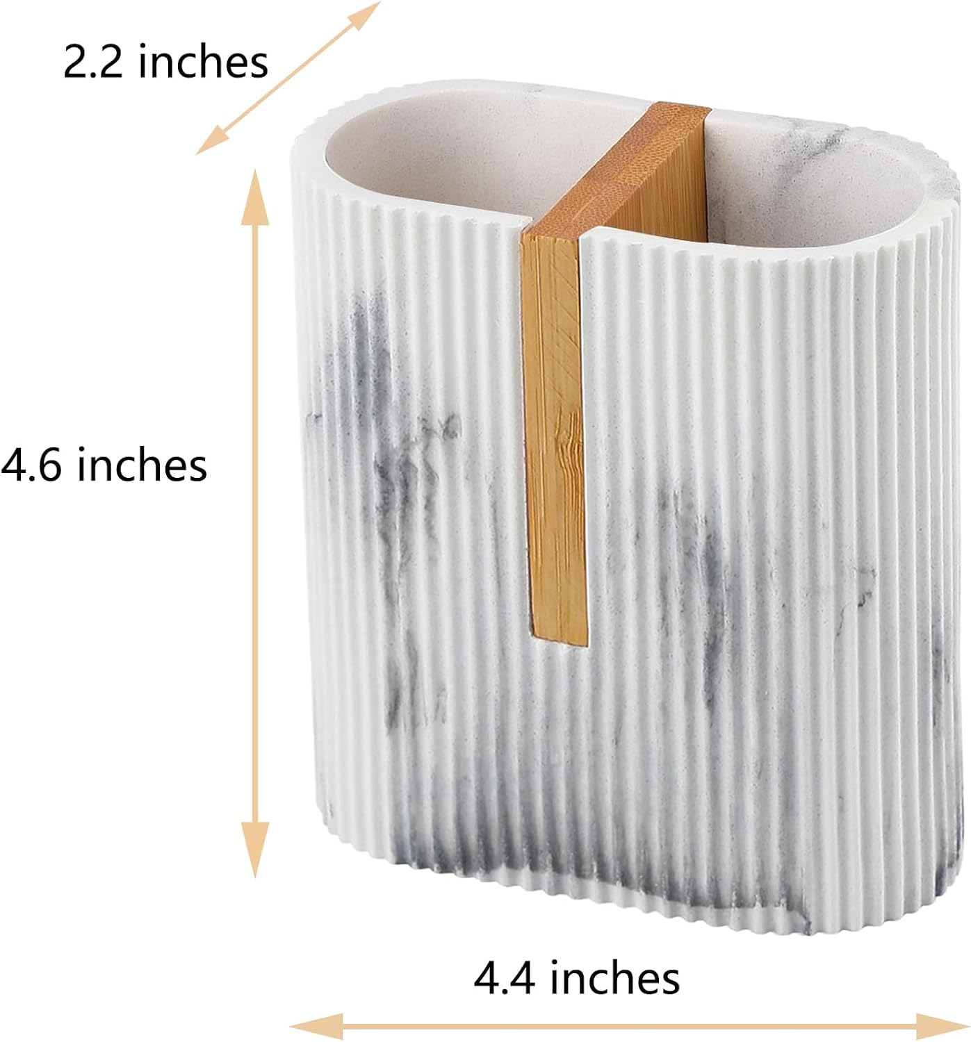 Toothbrush Holders for Bathroom, Bamboo Electric Toothbrush Stand, White | Toothbrush and Toothpaste Organizer for Sink Countertop, Bathroom Storage Stand for Brushing Accessories