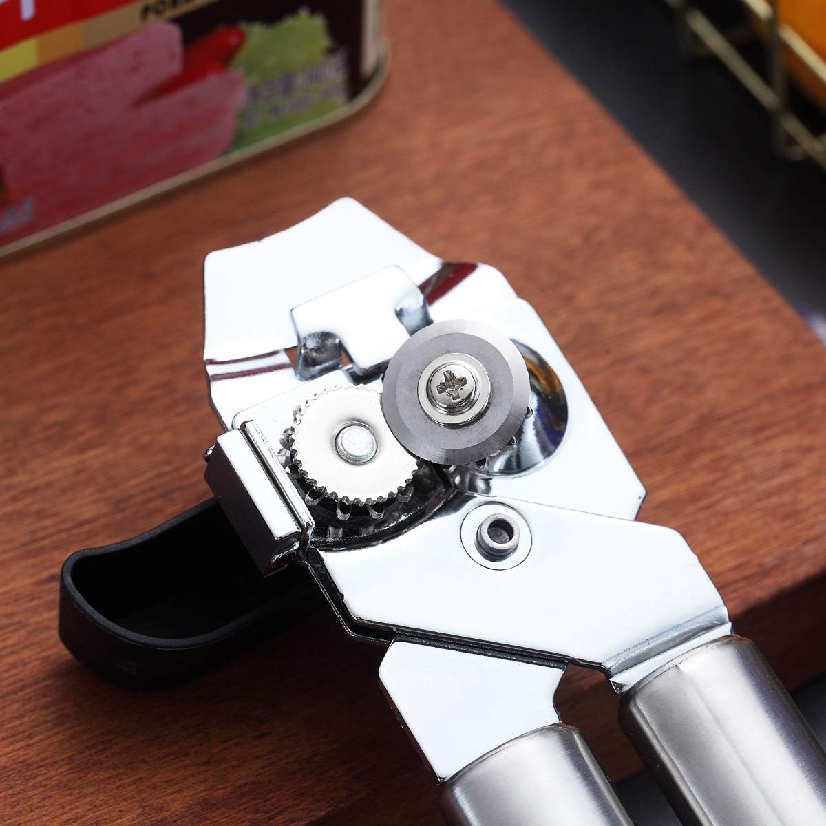 Berglander Can Opener, Stainless Steel Rainbow Handle Can Opener Hand Held, Smooth Edge Manual Can Opener, Heavy Duty (Rainbow)