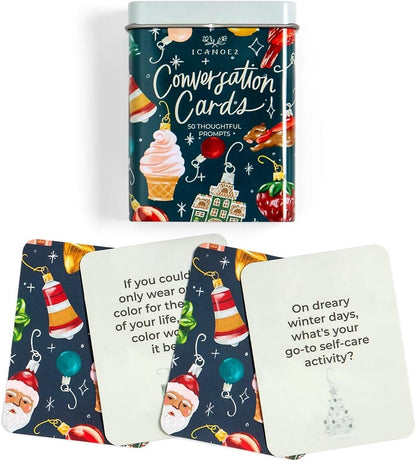 1Canoe2 Conversations Card Game, 50 Cards & Tin (Reading) | 50 Conversation Starter Cards, Decorative Storage Tin, Book Lovers Gift