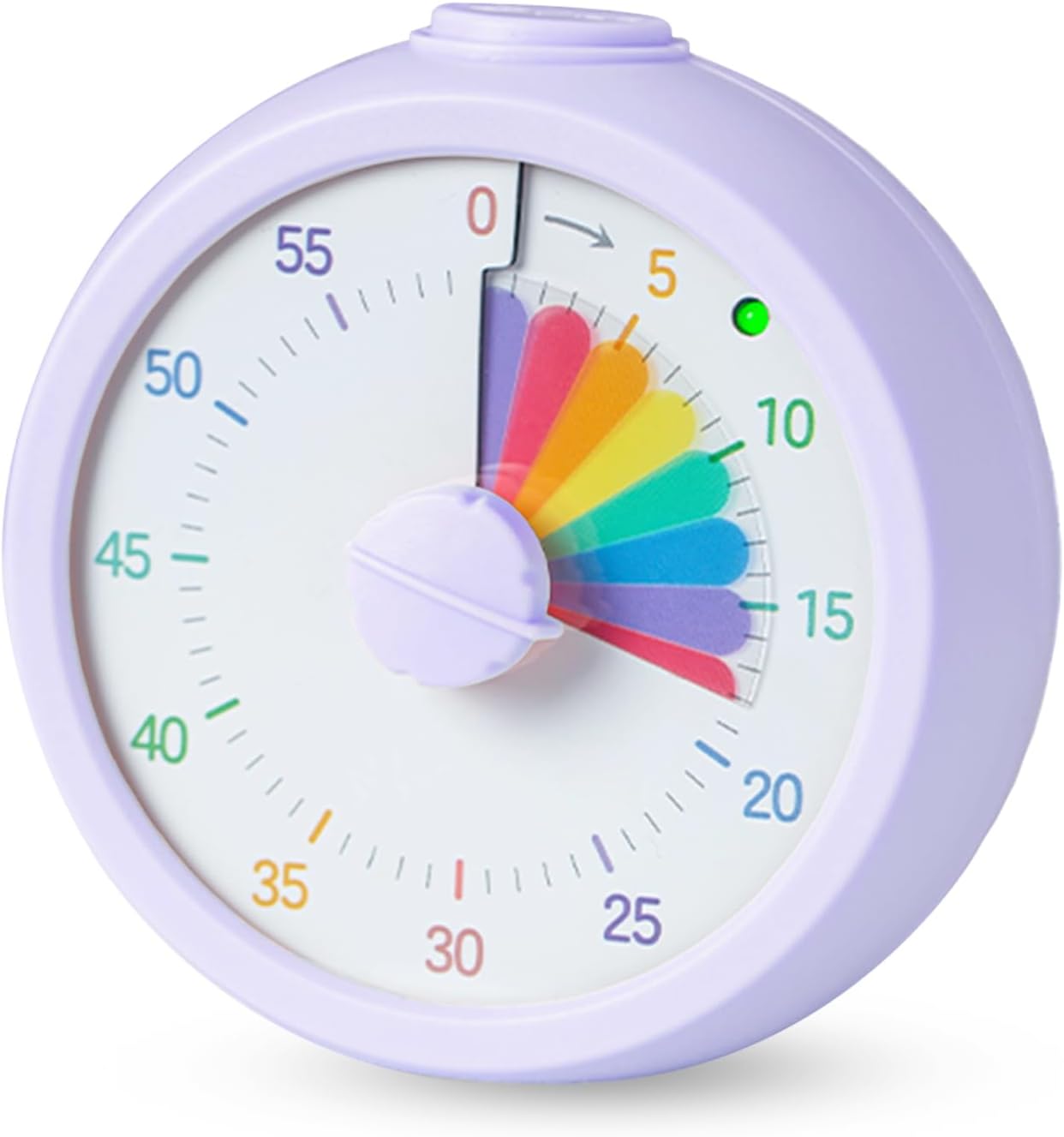 Visual Timer for Kids 60 Minute Countdown Timer Rainbow Disk Desk Timer Clock for Classroom Study Office Kitchen with Silent Operation (Purple)