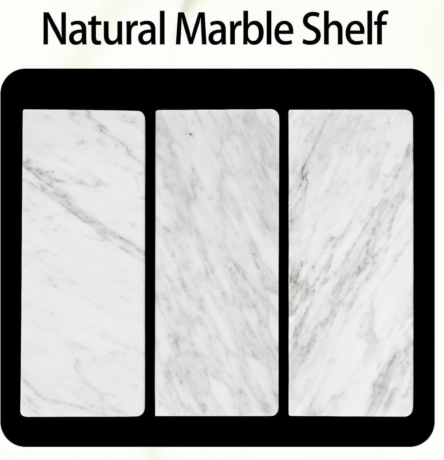 Toilet Paper Holder with Natural Marble Shelf for Bathroom Washroom,Wall Mounted Tissue Holder Suitable for Mega Roll (Brushed Nickel,Small 6.7 * 4.3 in)