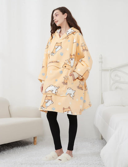 Wearable Blanket Hoodie for Adults With Pocket Strawberry Hoodie | Sherpa, Fuzzy Blanket Hoodie, Oversized Sweatshirt Blanket, Kangaroo Pouch, Cute Birthday Gifts for Sister, Cute Stuff
