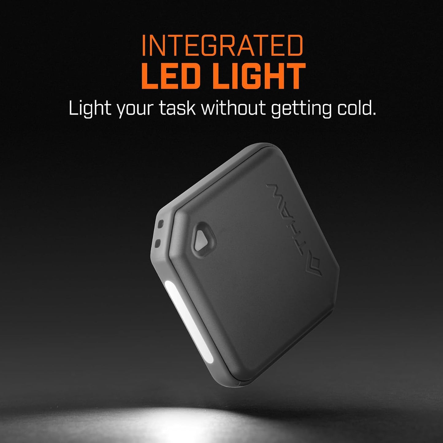 THAW Rechargeable Mini Hand Warmer | Double-Sided Heating, Up to 4 Hours, Rechargeable USB-C, Durable Impact-Resistant Construction, Integrated LED Light
