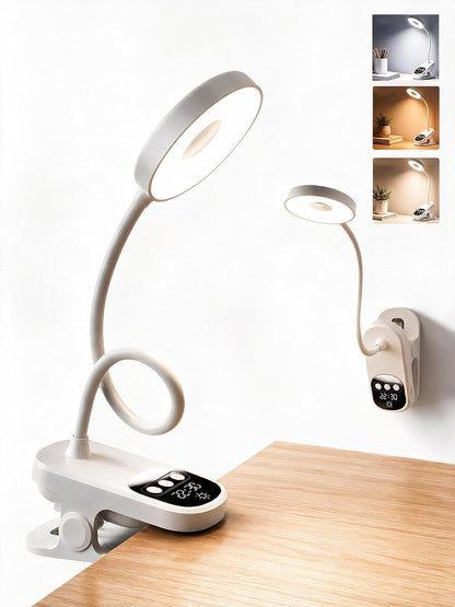 Clip On Desk Lamp Wireless 6000mAh Rechargeable LED Reading Light 3 Colors