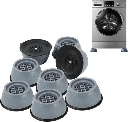Anti Vibration Pad for Washing Machine Support Set of 8, Non Slip Rubber | Washer Dryer Shock Noise Cancelling Foot Mat, Anti-Walking Stabilizer Refrigerator Support Pad Pedestals for Washing Machine