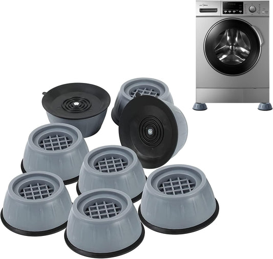 Anti Vibration Pad for Washing Machine Support Set of 8, Non Slip Rubber | Washer Dryer Shock Noise Cancelling Foot Mat, Anti-Walking Stabilizer Refrigerator Support Pad Pedestals for Washing Machine