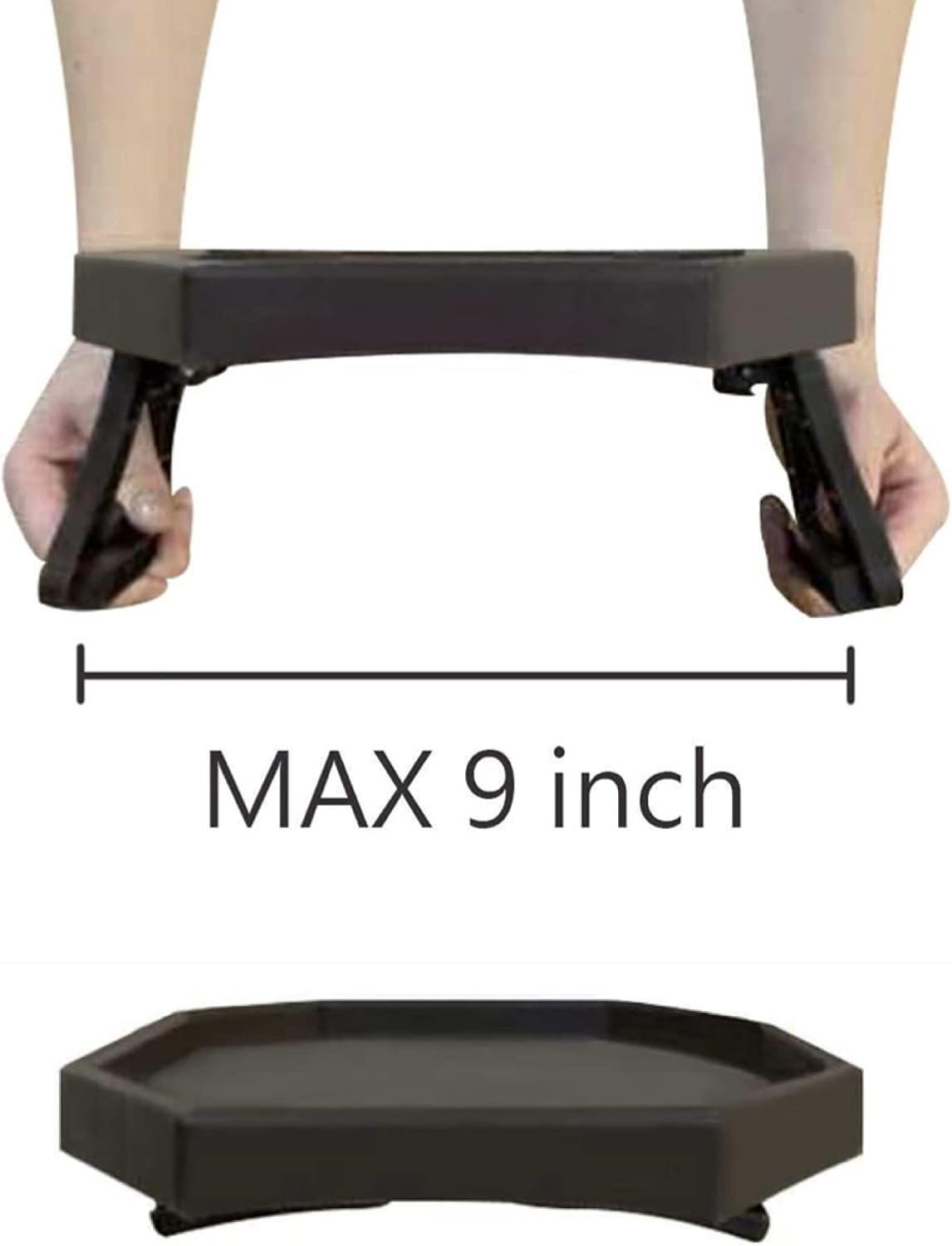 Sofa Arm Clip Table, Armrest Tray Table, Drinks/Remote Control/Snacks Holder … (Platic, Brown)
