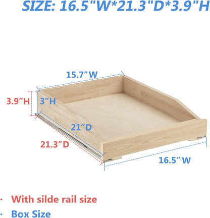 LOVMOR Single Pull Out Cabinet Organizer 28½”W x 21”D, Soft Close Slide Out Drawer Storage Shelves for Kitchen, Wood Cabinet Shelf Pull-Out Organizer Storage for Base Cabinets
