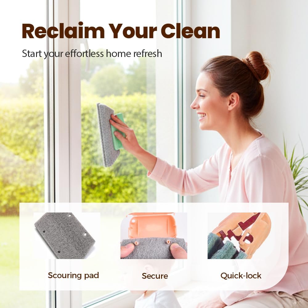 Magic Window Track Cleaner, Window Groove Cleaning Brush Tools Set, Cleaner Brushes for Window lides Gaps Tile Lines Shutter Slats Car Vents & Narrow Gaps (Mix)