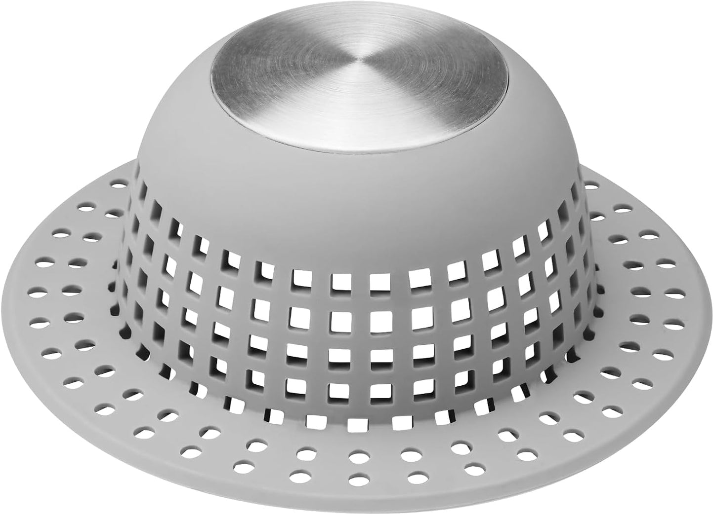 Aluvor Shower Drain Hair Catcher Bathtub Drain Cover Sink Drain Protector | Bathroom Sink & Bathtub Drain Strainer for Pop-Up & Regular Drains, Silver Grey