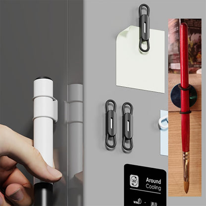 Magnetic Pencil Holder, Silicone Pen Holder for Refrigerator, Black, 4 Pack