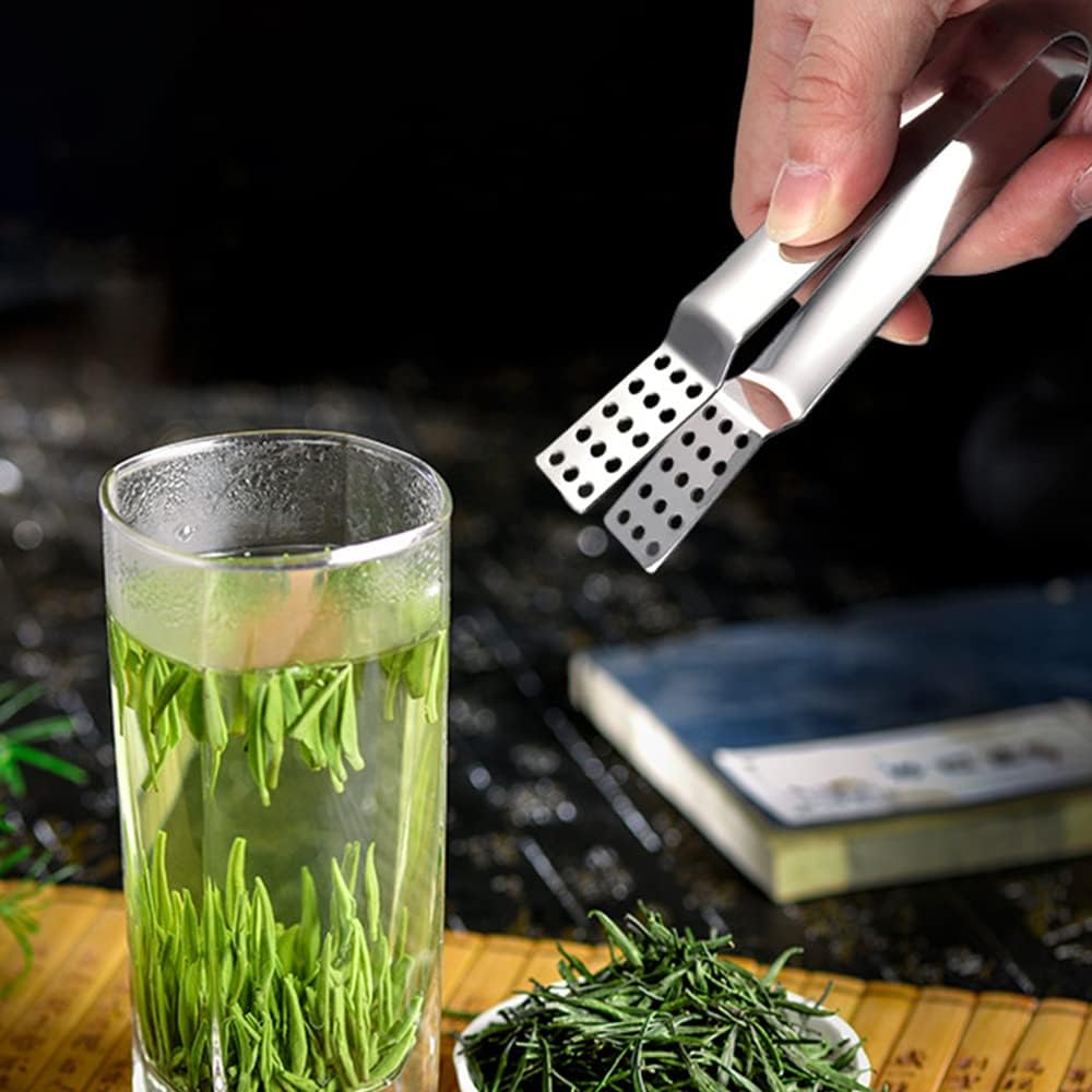 3 PCS Tea Bag Squeezer Stainless Steel Tea Bag Tongs Tea Bag Strainer Clip for Loose Tea Loose Leaf Gripping Ice Cube, Tea Bag Sugar