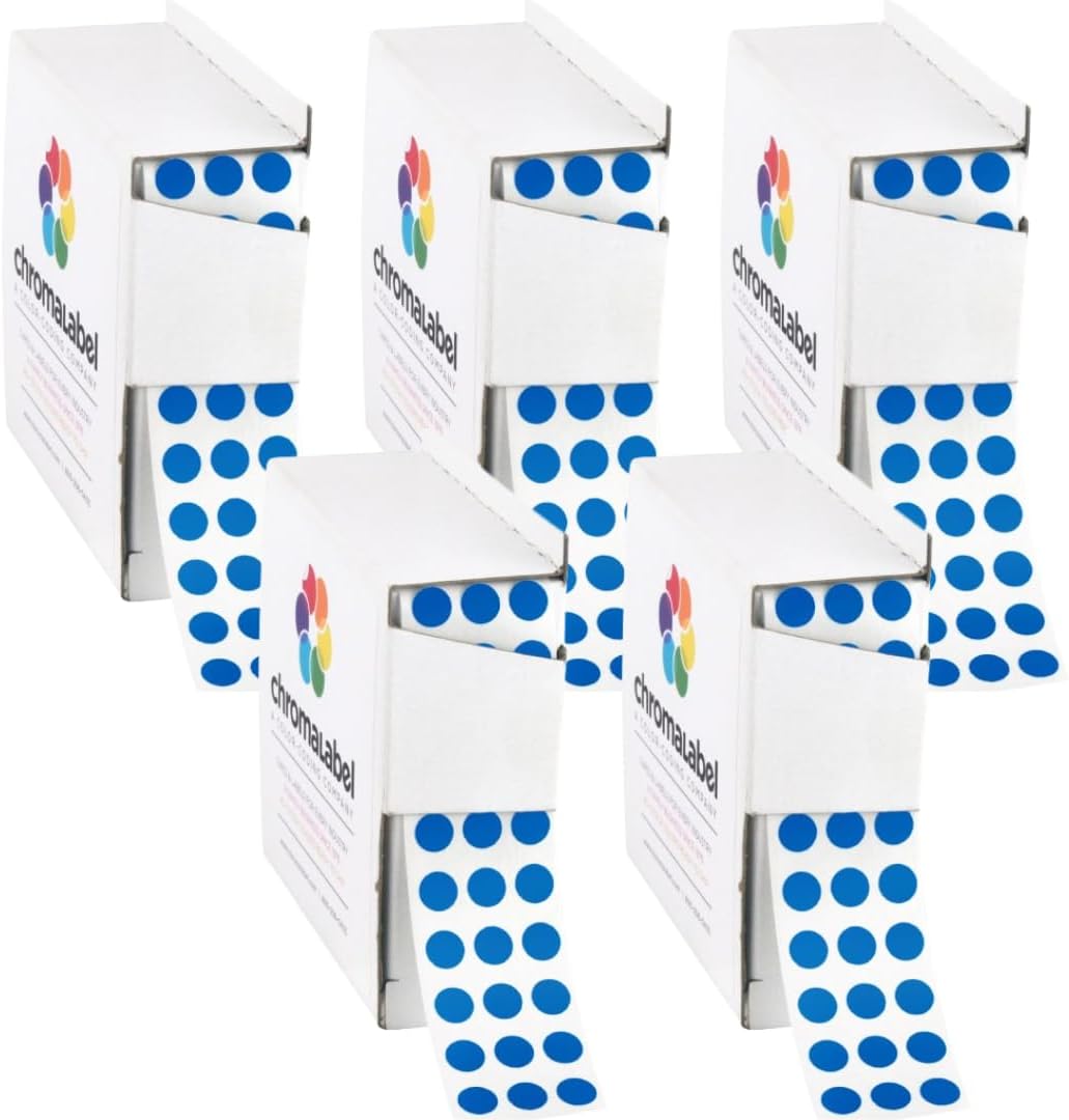 Dark Blue, Red & Yellow Dots, 1/4 Inch, 1000/Box Each Color | Writable Semi-Gloss Circle Labels in Dark Blue, Red and Yellow for Offices, Retail and Classrooms. Made in USA - Colors B
