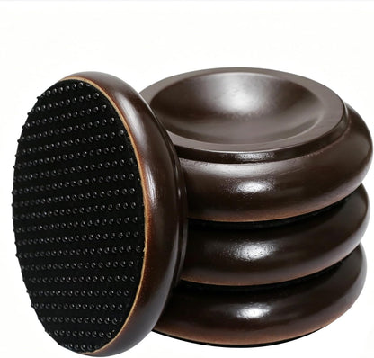 Piano Caster Cups Furniture Pads Upright Piano Caster Cups Wood Coasters Cups Floor Protectors for Furniture Furniture Floor Protectors (Walnut, 4)