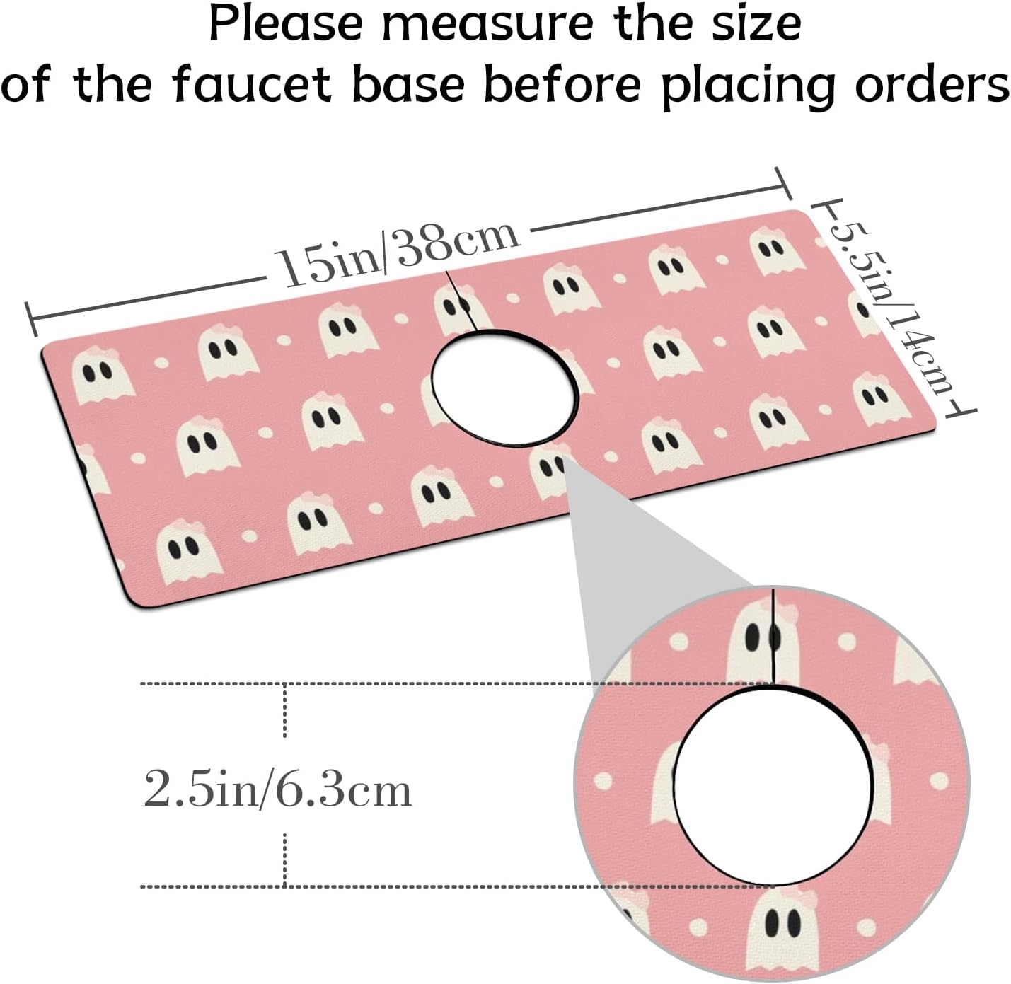 Light Brown White Checkered Kitchen Sink Splash Guard Faucet Mat,Faucet Non-Slip Absorbent Mat,Farmhouse Sink Splash Guard Behind Faucet for Kitchen Bathroom, 15"x5.5"