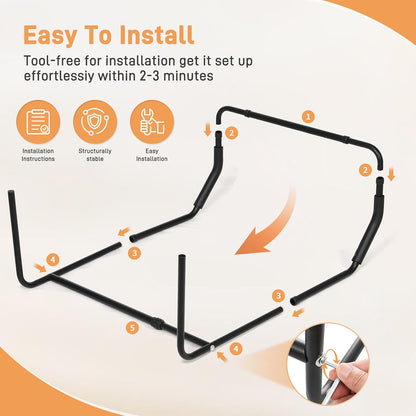 Blanket Lifter for Feet Under Mattress with 4 Clips–Extra-wide Foot Tent Keep Blankets Off Feet, Height Width Adjustable Bed Cradle Lift Bar Sheet Support for Enhanced Foot Toe Leg and Knee Comfort
