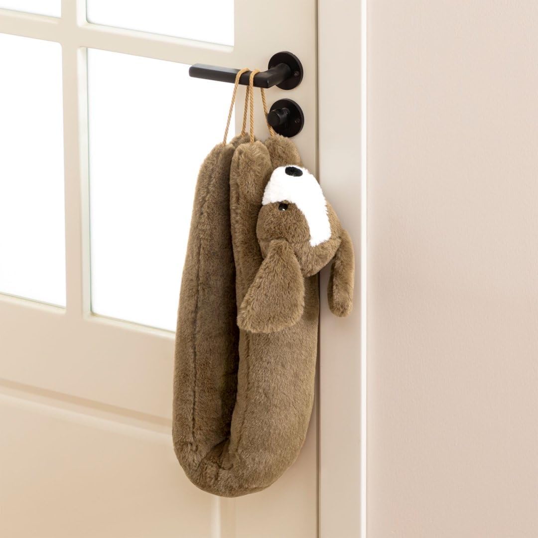 Door Draft Stopper Blocks Hot and Cold Air, 38", Yellow Dog | Blocks Wind and Noise, Weighted Sand and Cotton Filling, Convenient Hanging Loop for Storage, Adorable Animal Design