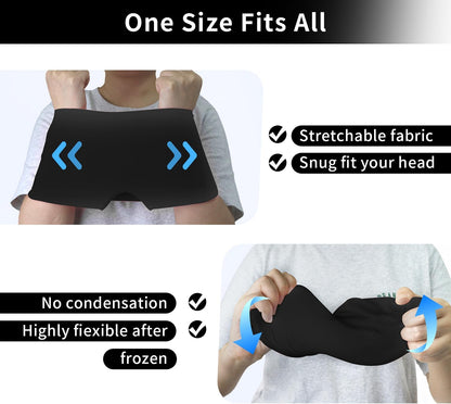 ZNÖCUETÖD Migraine Headache Relief Cap Hat Full Head ice Pack Wrap Cold Cap