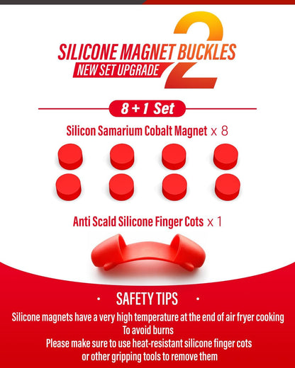 Air Fryer Magnets for Parchment Paper, Air Fryer Accessories | Upgrade Stronger Magnets, 12 Pack Silicone Magnet for Holding Parchment Paper